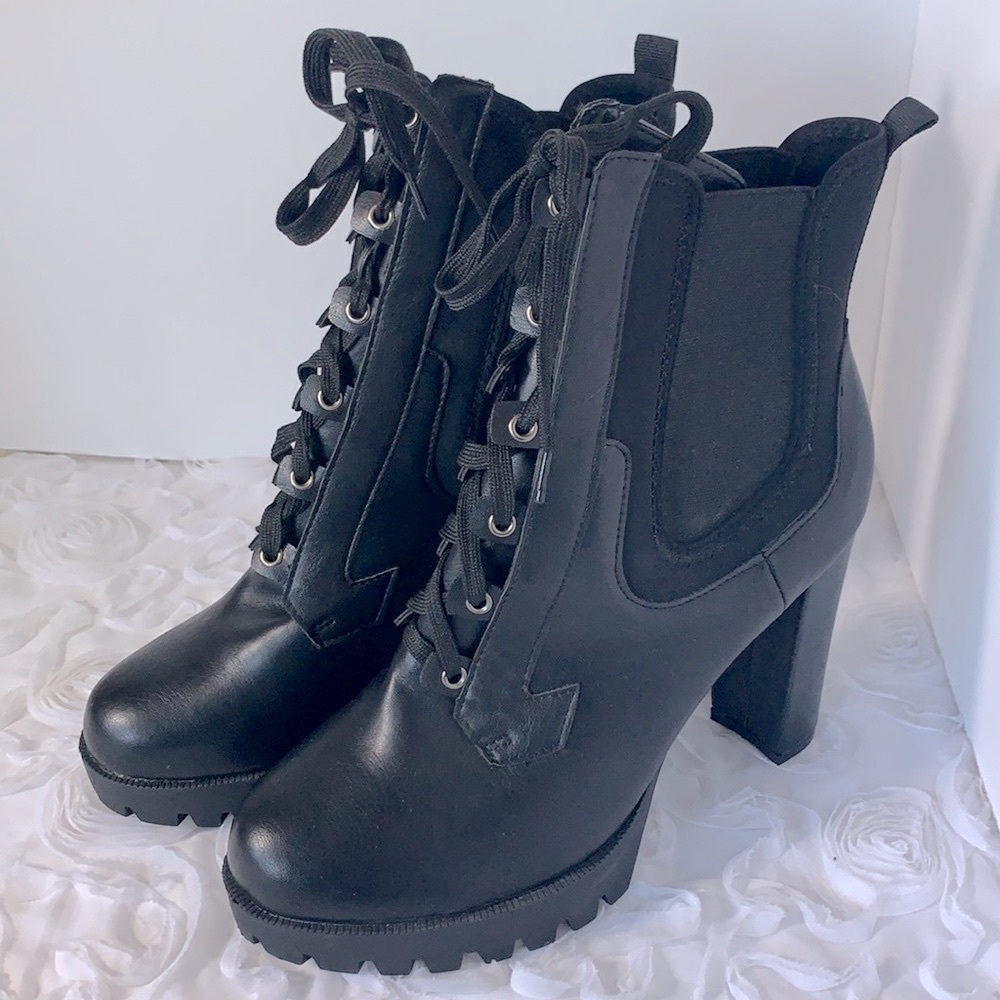 Chase + Chloe Black Vegan Leather Boots Size 11, NWT